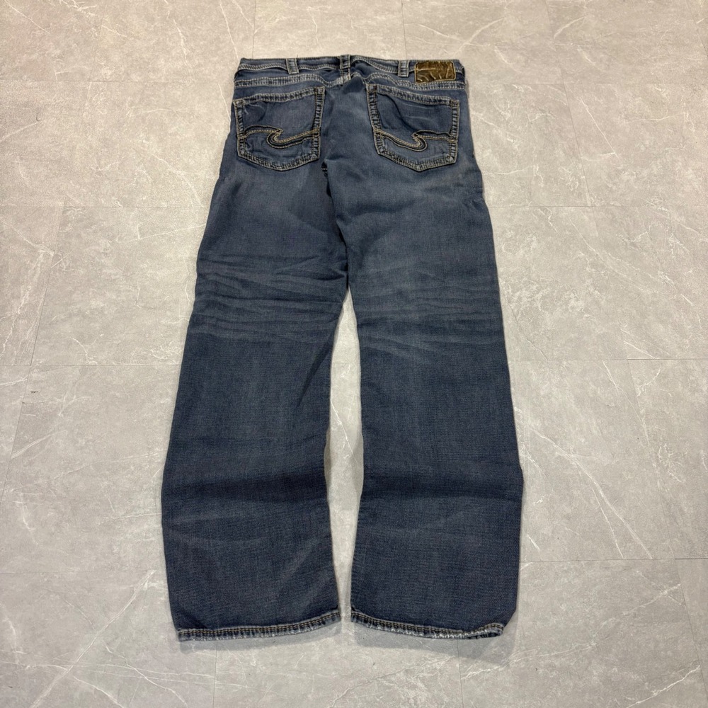 Silver Jeans Co Grayson Easy Fit Straight Leg Dark Wash Blue Jeans 36x34 4482